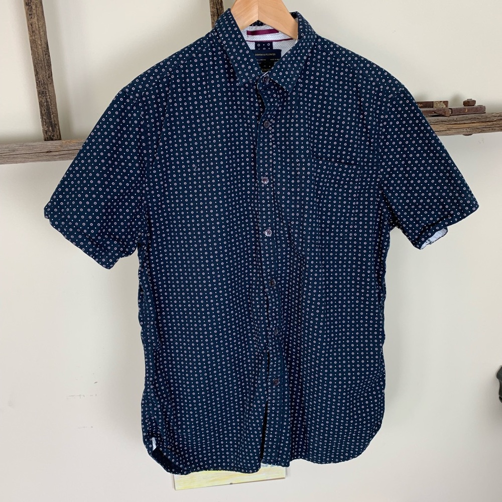 Denim and Flower button up